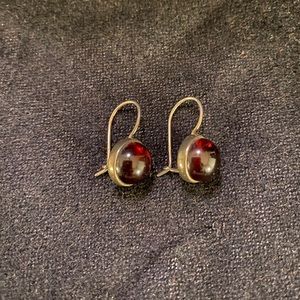 Sterling silver cherry Amber earrings